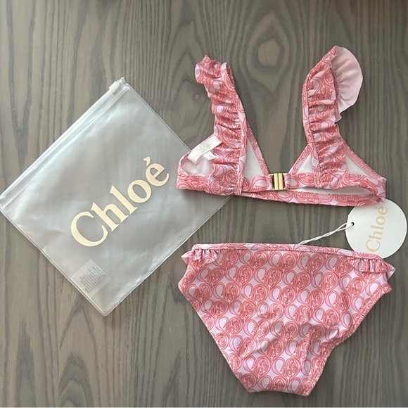 CHLOE GIRLS LOGO-PRINT BIKINI SET - Picture 4 of 7